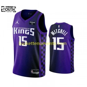 Maillot Basket Sacramento Kings DAVION MITCHELL 15 Jordan Statement Edition 2023-2024 Violet Swingman - Enfant